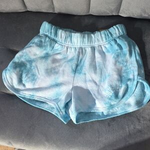 NWT PINK Varsity Shorts XS Tie Dye Blue